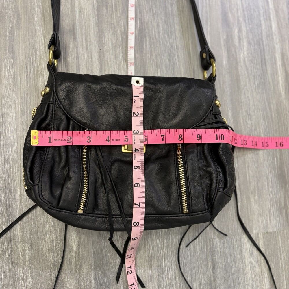 Rebecca Minkoff Beloved Mini Crossbody Bag Black Leather Gold Stud Vintage -FLAW - Picture 10 of 11